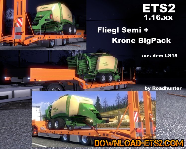 Fliegl Semi Trailer with Krone Big Pack by Roadhunter