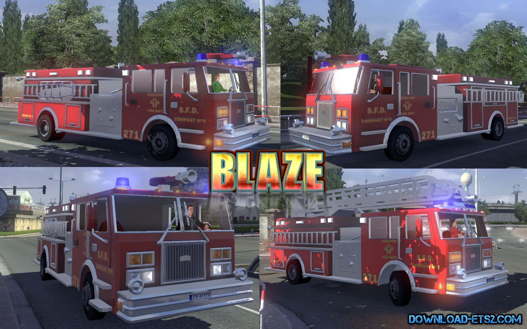Firetrucks from the game Saints Row 3  by alkonavt96