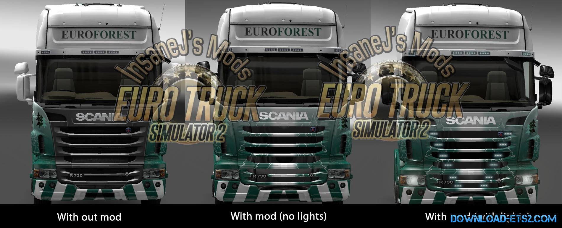 Scania R Skinnable Grill & Mirrors for ETS2