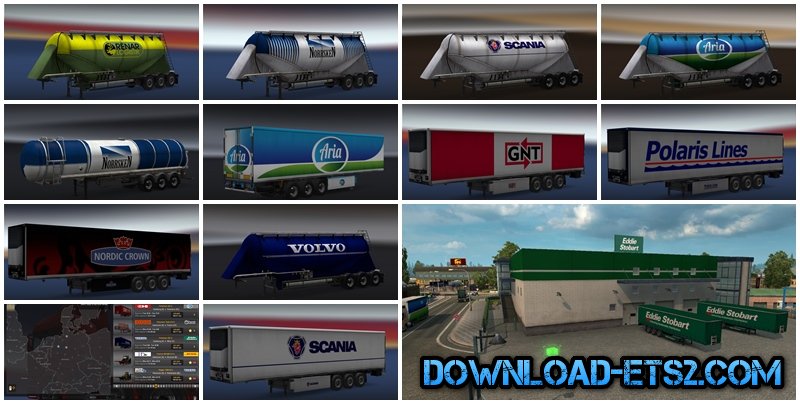 Pack default trailers with skins from Scandinavia 1.17