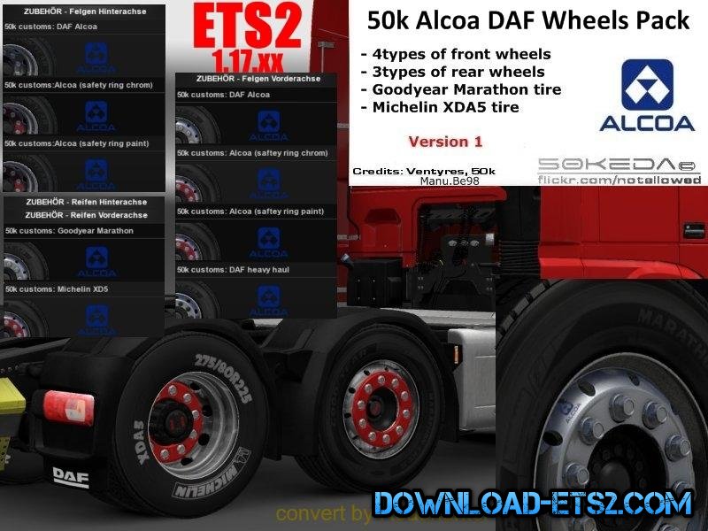 50K ALCOA DAF WHEELS PACK V1.0