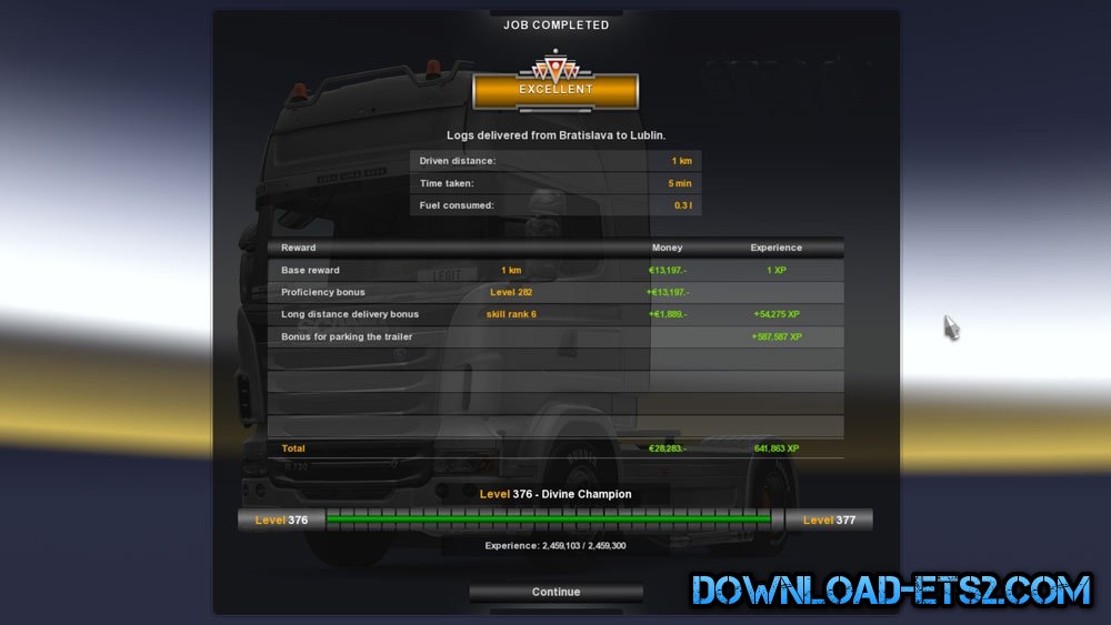 More XP Gain Mod for ETS2 v1.17.x