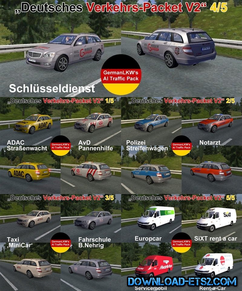 GERMANLKW'S GERMAN TRAFFIC-PACK V2 for ETS2