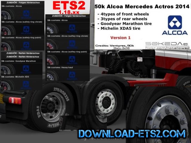 50k Mercedes Actros 2014 Alcoa Wheels Pack v1[1.18]