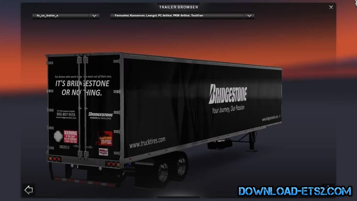 DC BRIDGESTONE T800 + AMERICAN TRAILER COMBO SKIN PACK 01