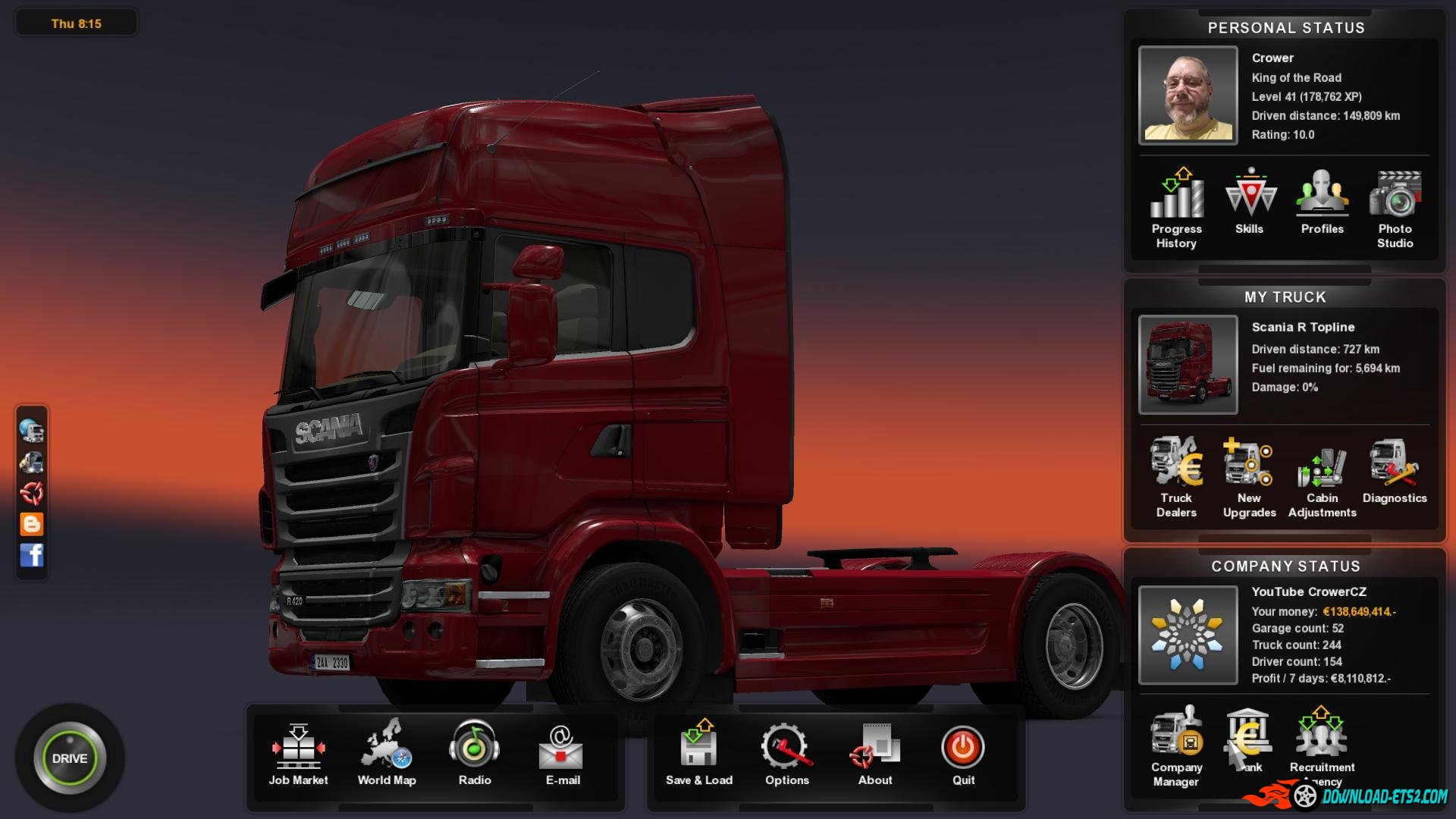 SAVE GAME (300 TRUCKS, 300 MILION €) + FREE CAM V1.6