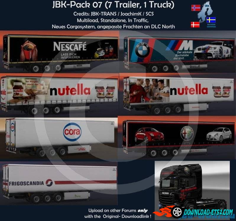 JBK TRAILERS PACK 07(7 trailer,1 truck)