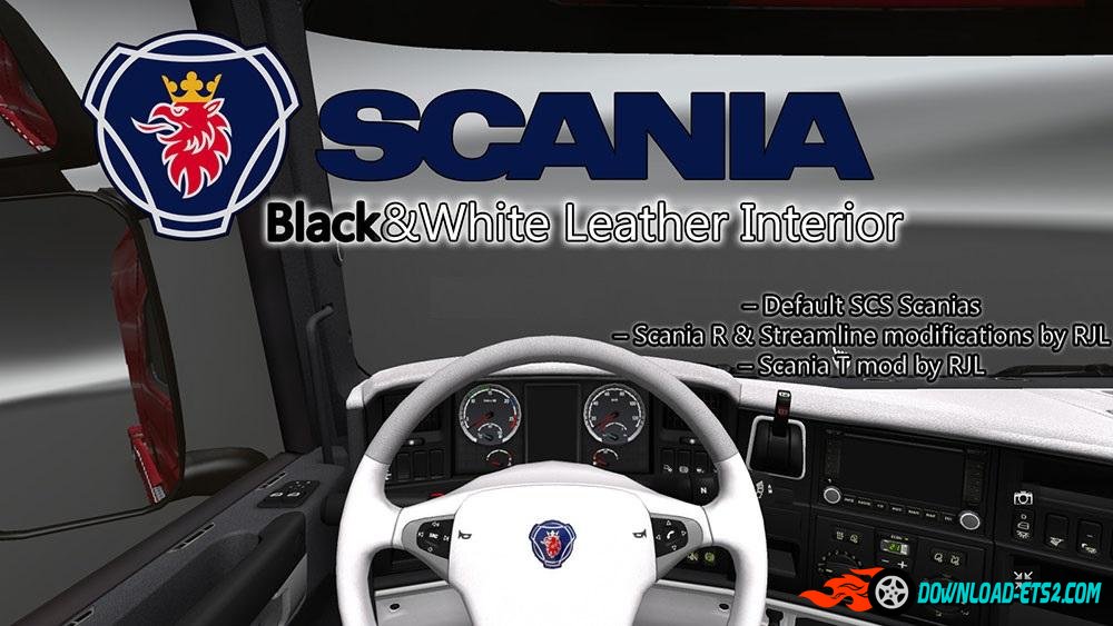 SCANIA Black & White Leather Interior