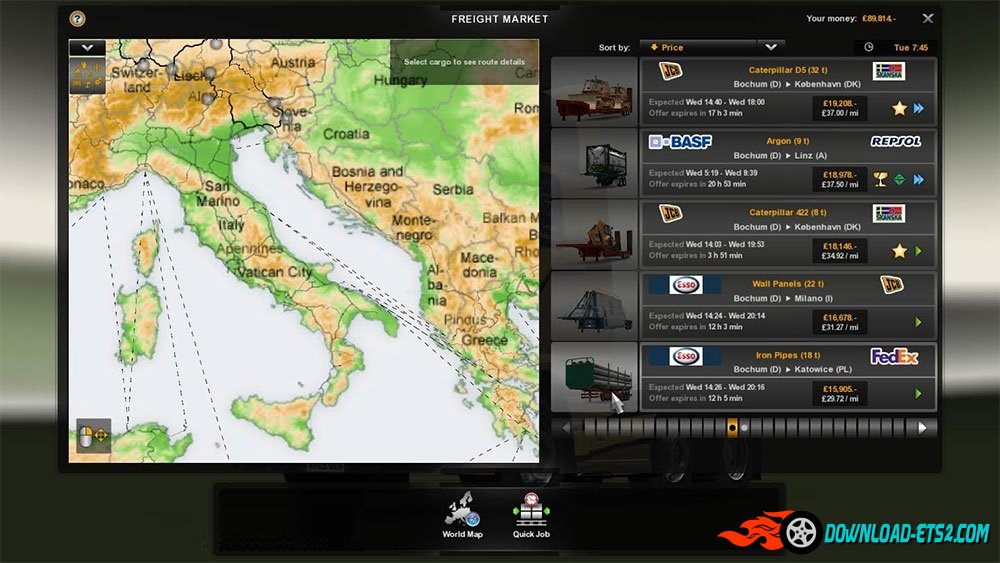 World map v1 for ETS2 v1.18-1.19