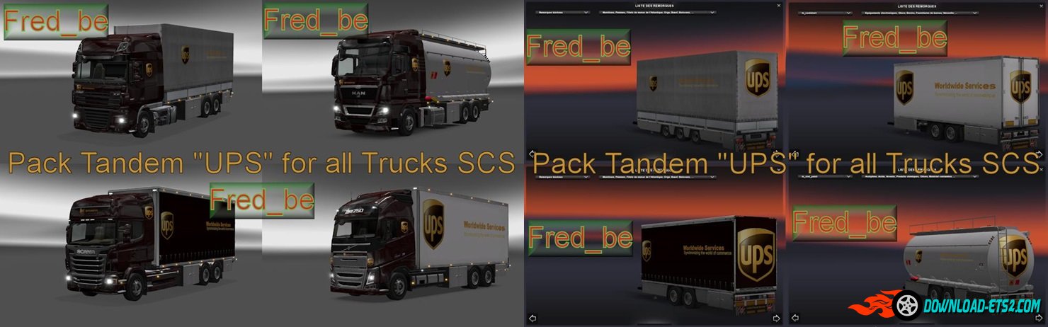 Pack Tandem “UPS” for all SCS Trucks[1.20]