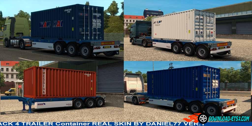 4 Trailer Container 20 Ft Skins real V1