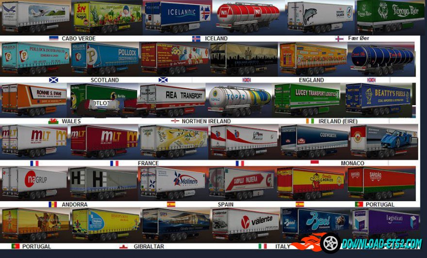 Big Standalone Trailers Pack (120 pieces)