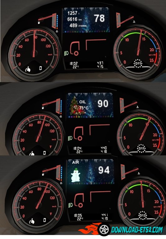 DAF XF Euro6 Christmas dashboard