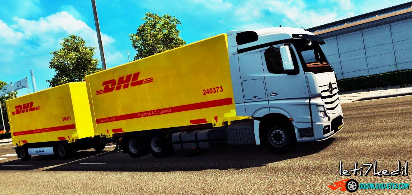 Mercedes Benz Actros MP4 DHL Tandem Skin v1.0