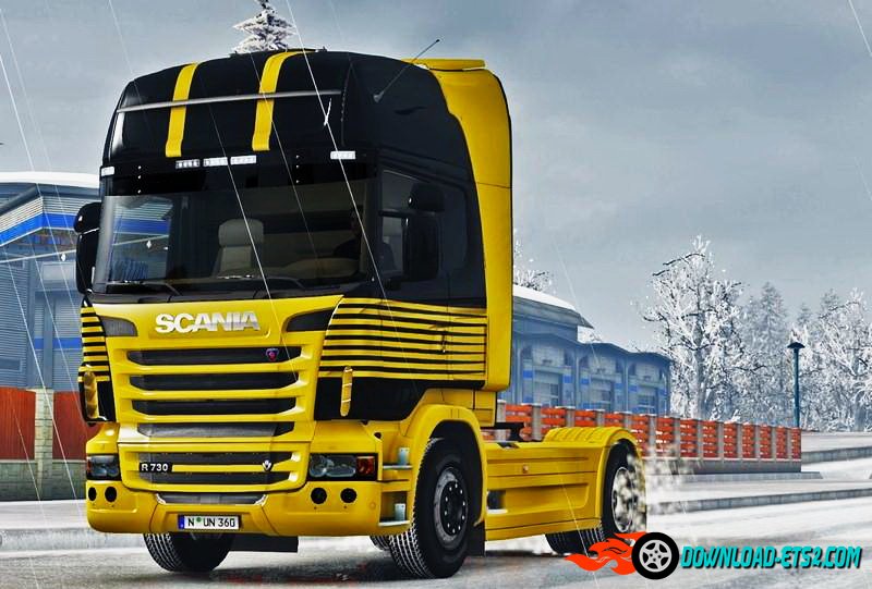 Yellow Lines Skin for Scania R v1.0