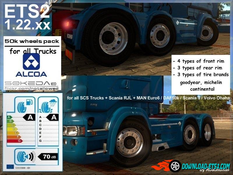 50k Alcoa Wheels Pack v3 for ETS2 1.22.xx