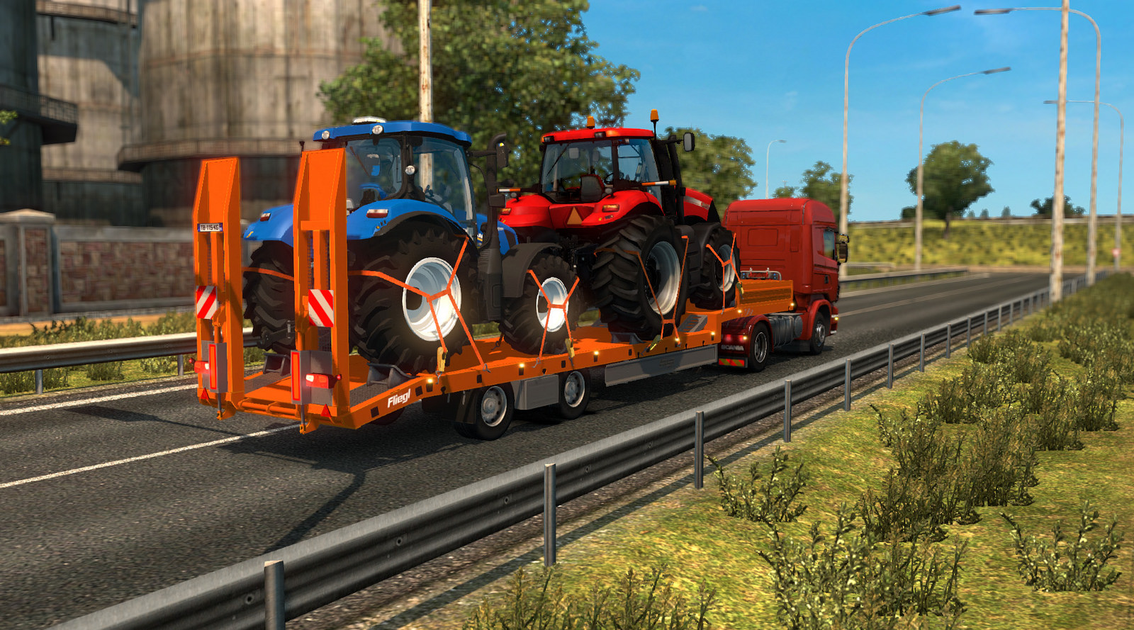 Single trailer "Fliegl - New Holland and Case tractors"