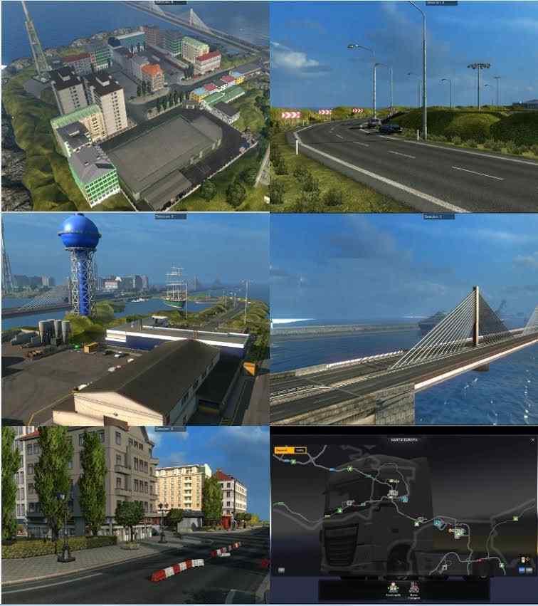 Bridge from Calais to Dover and City on Island v 6.5