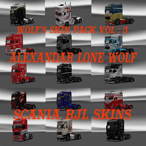 Wolf’s Scania Skin Pack vol 3.