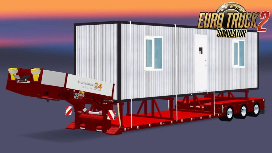 Trailer Low sweep with a cargo cabins for Ets2