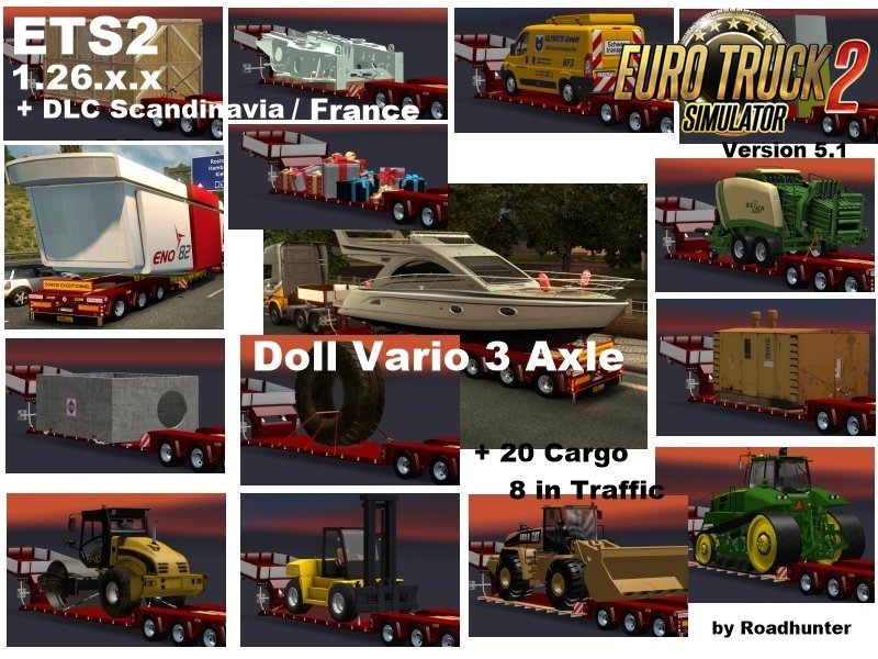 Trailers Doll Vario 3Achs with 20 Cargo