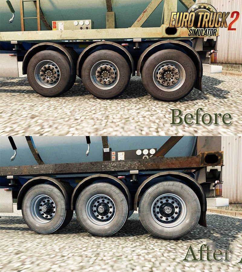 Dirty Wheels for Semi-Trailers