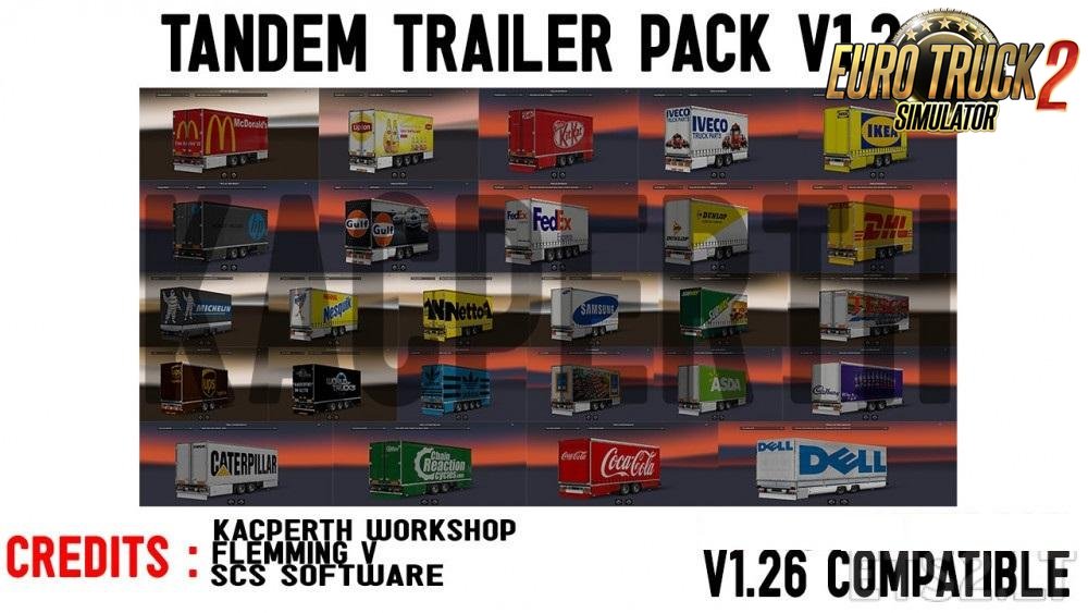 Tandem Trailer Pack v1.2.1 Fixed for Ets2