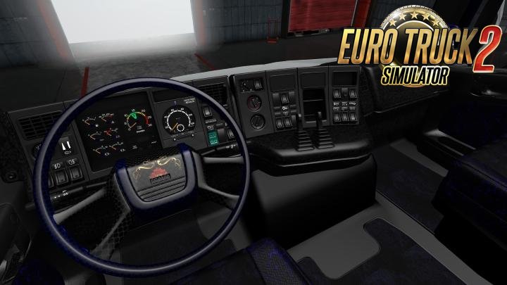 Scania RJL 4 Series Black and Dark Blue Interior for Ets2