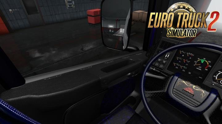 Scania RJL 4 Series Black and Dark Blue Interior for Ets2