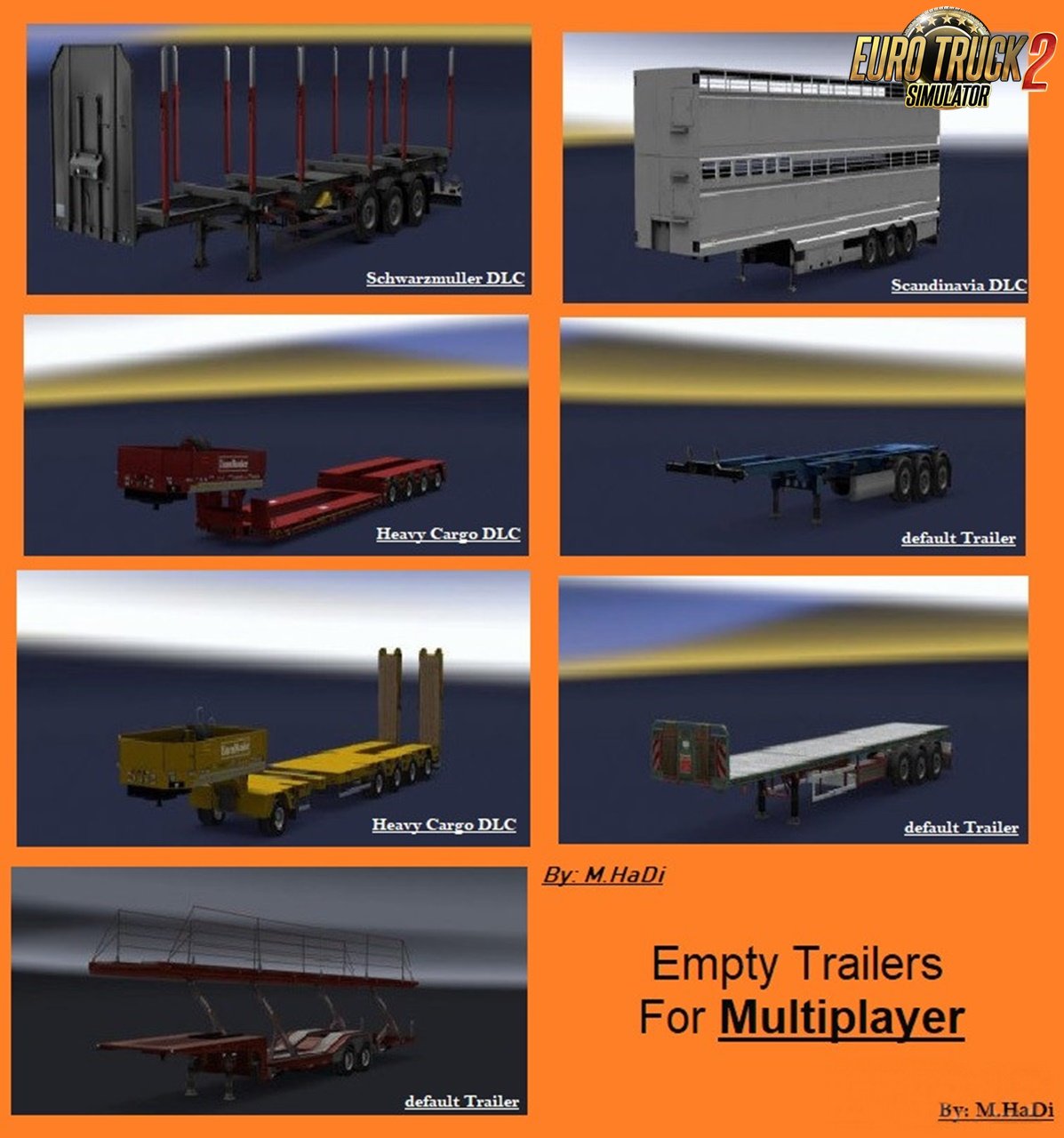 Empty Trailers Pack v1.0 for Ets2 (Mp and Sp)