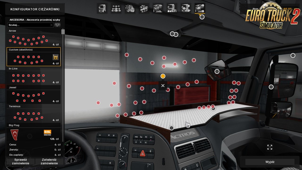 Table and wind-shield set for Actros MP3 v1.0 [1.30.x]