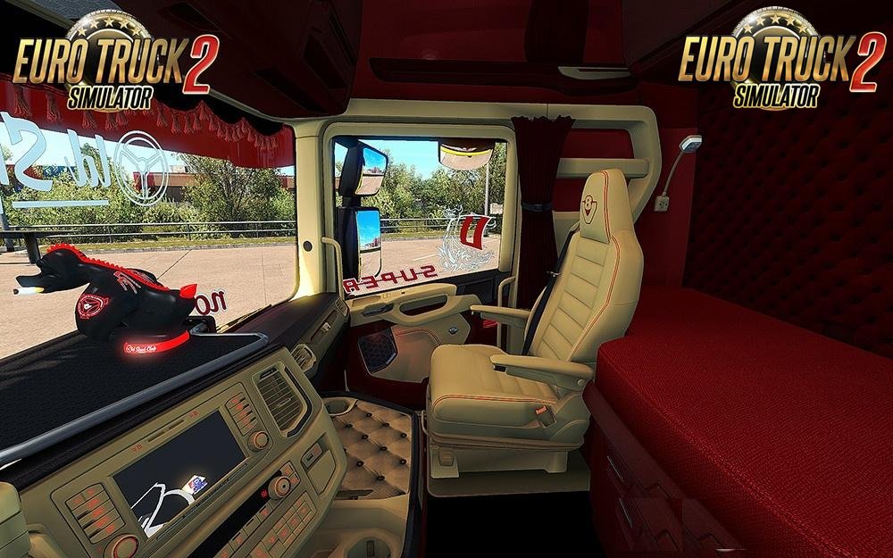 Scania S 2016 SCS Red & Beige Interior (In & Outside) v1.0 (1.30.x)
