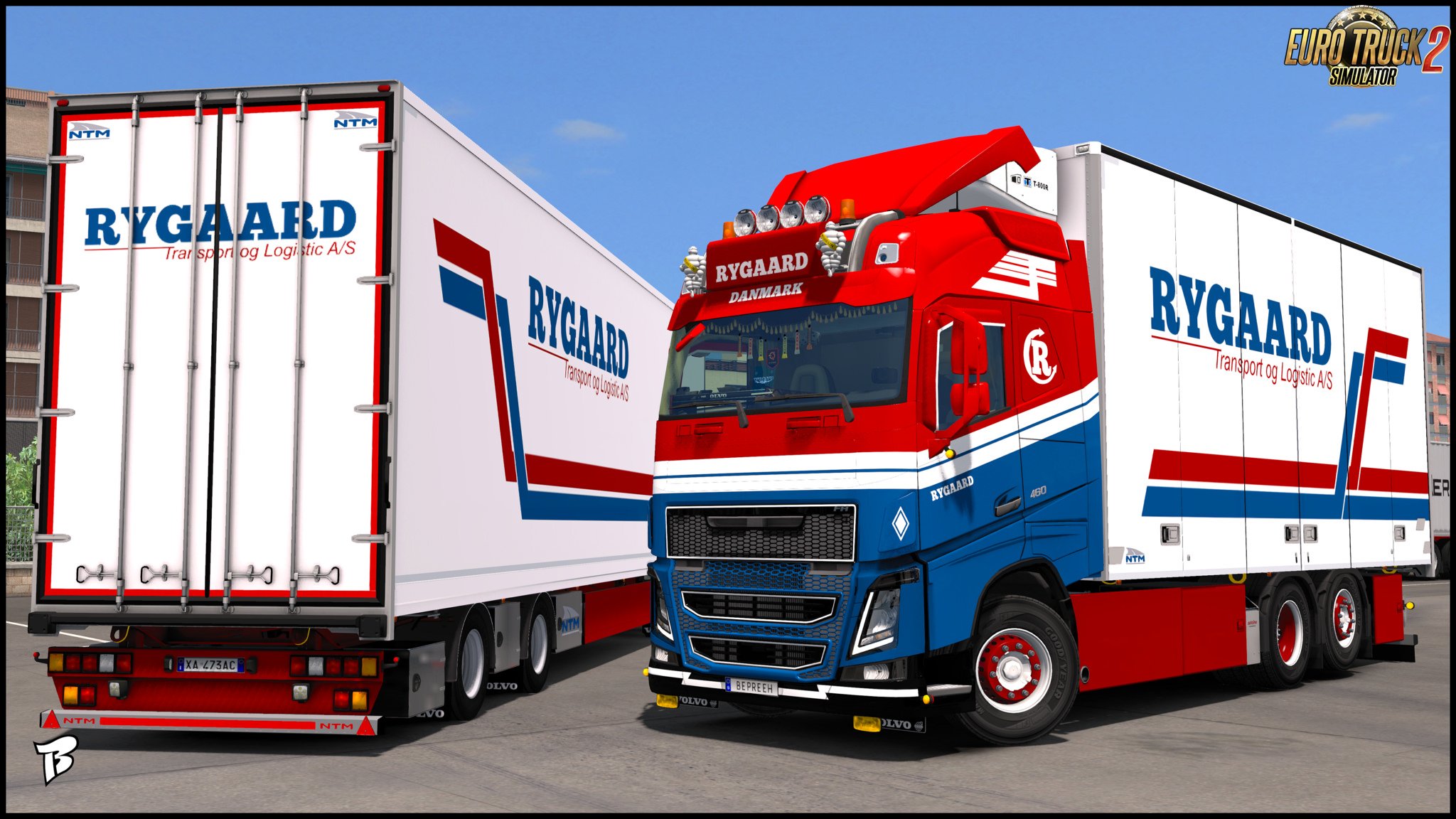 Volvo FH16 2012 Rygaard Transport Skin v2.0 by Bepreeh (1.30.x)