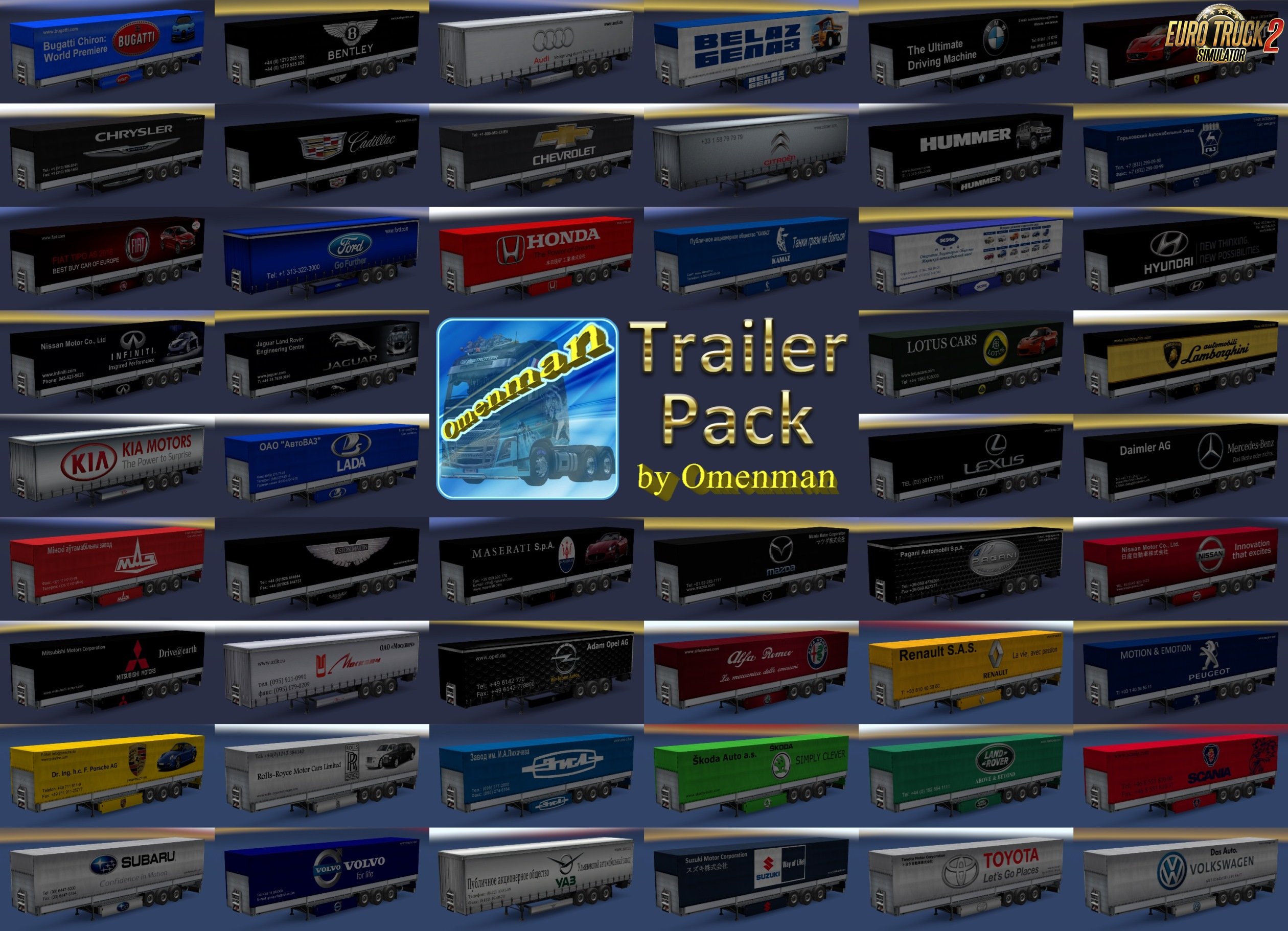 Trailer Pack Cars v.1.02.00 for Ets2