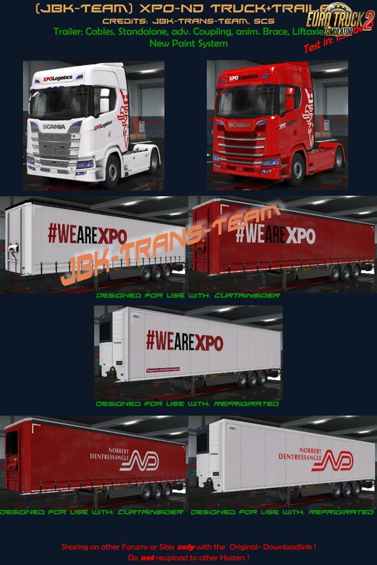 JBK XPO-ND Truck and Owned Trailer Pack for Ets2