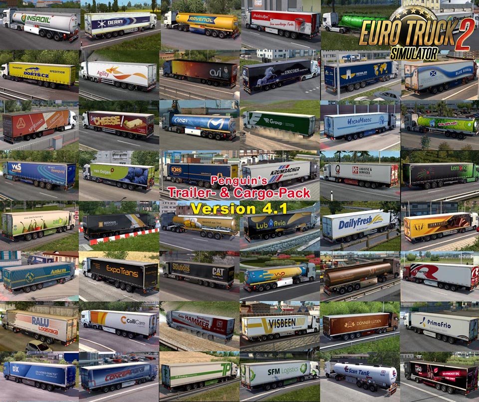 Penguins Trailer and CargoPack v4.1 for Ets2