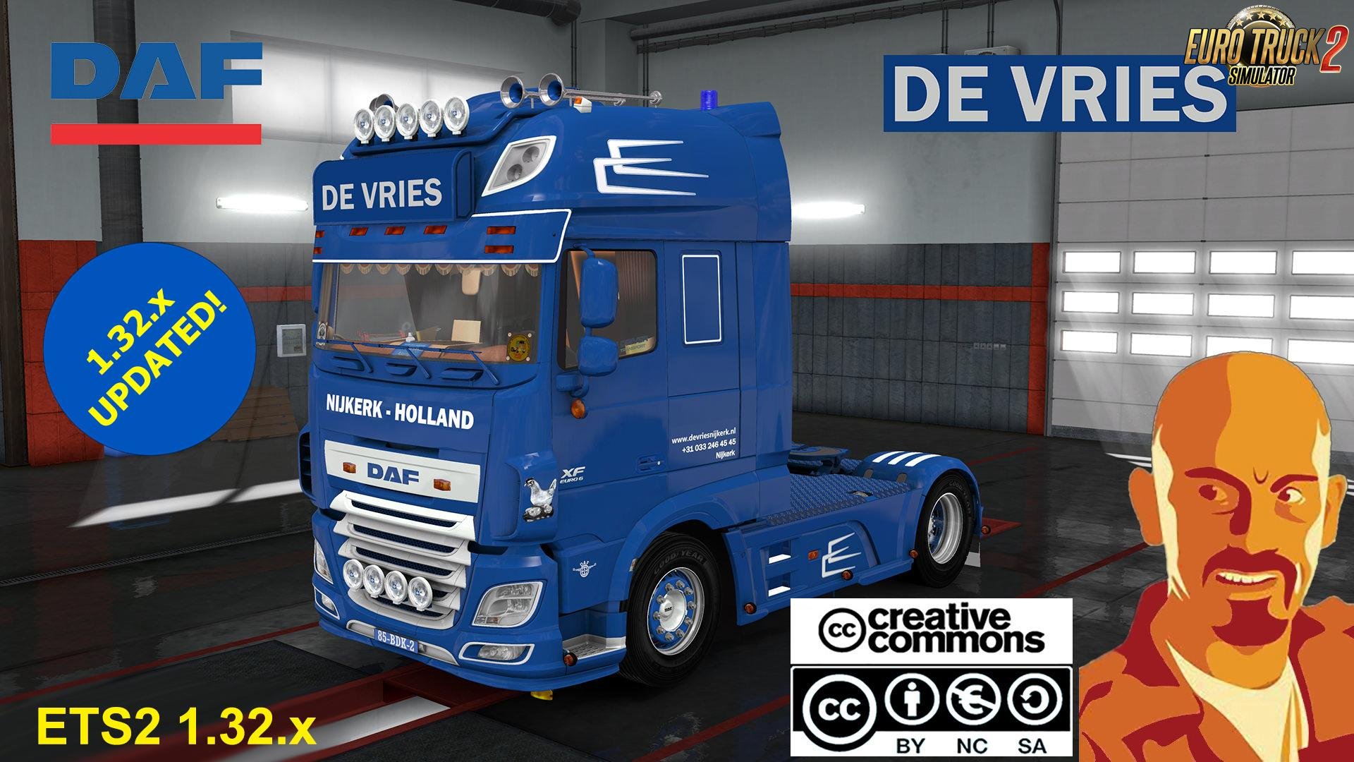 DAF XF 116 De Vries and Trailer (Recovered) for Ets2 [1.32.x]