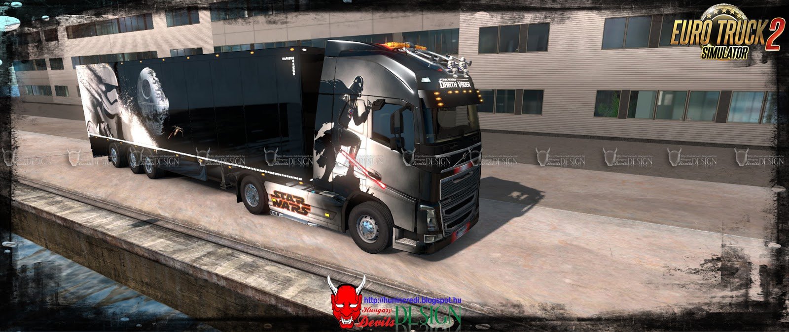 Darth Vader Combo Skin for Volvo FH 2012 + Trailer v1.0 (1.32.x)