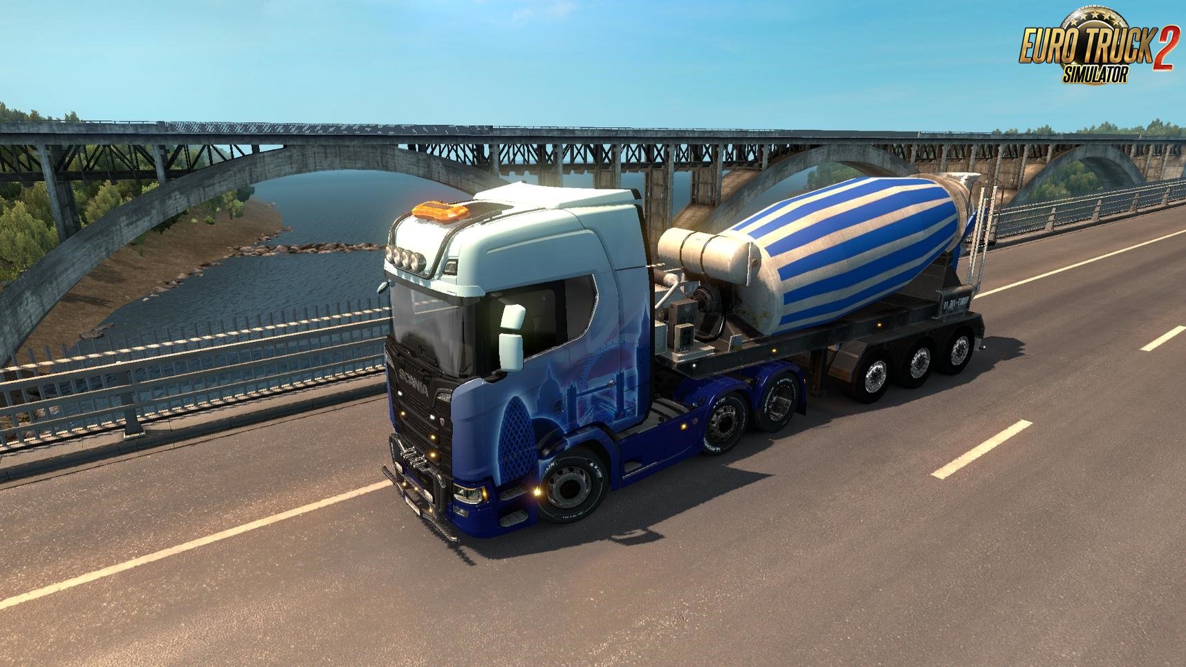 Cement Mixer Trailer in traffic [1.32.x]