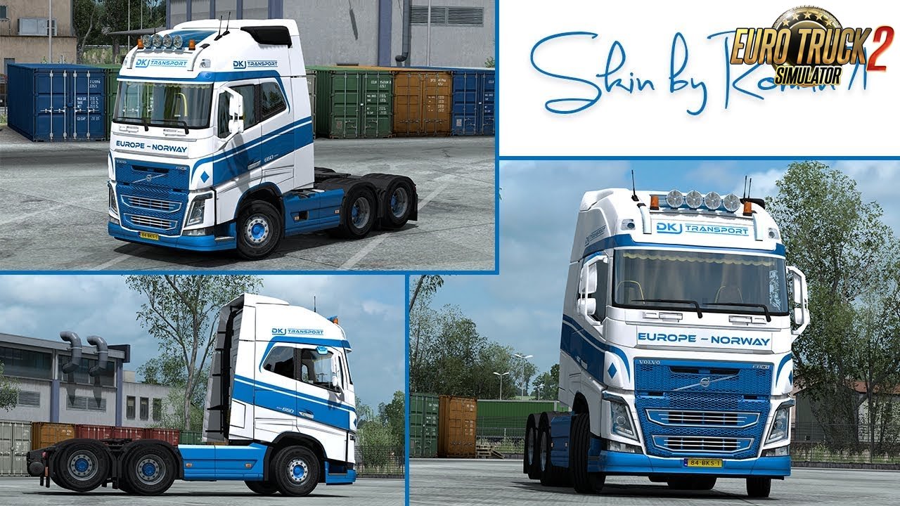 Volvo FH16 2012 DKJ Transport Skin v1.0 by Roman71 (1.32.x)