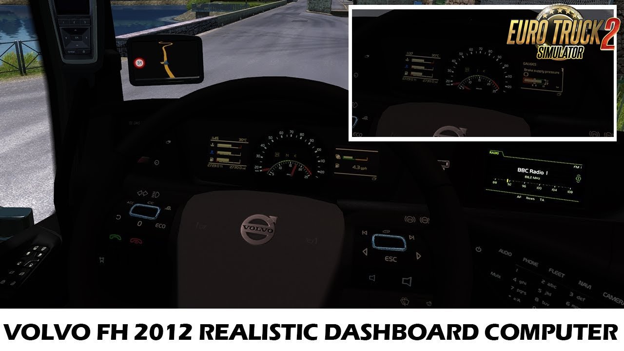 Volvo FH 2012 Realistic Dashboard Computer v1.0 (1.33.x)