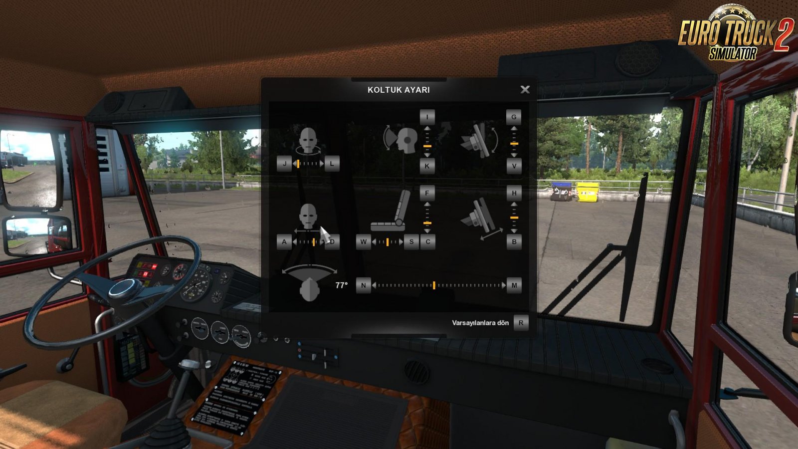 Seat adjustment no limits v2.1 (1.33.x) for ETS2