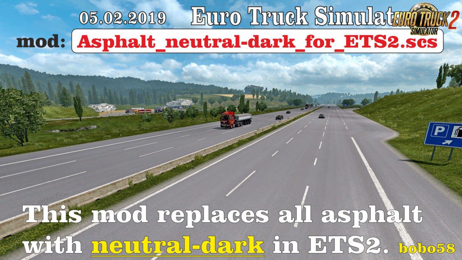 Asphalt neutral-dark for Ets2