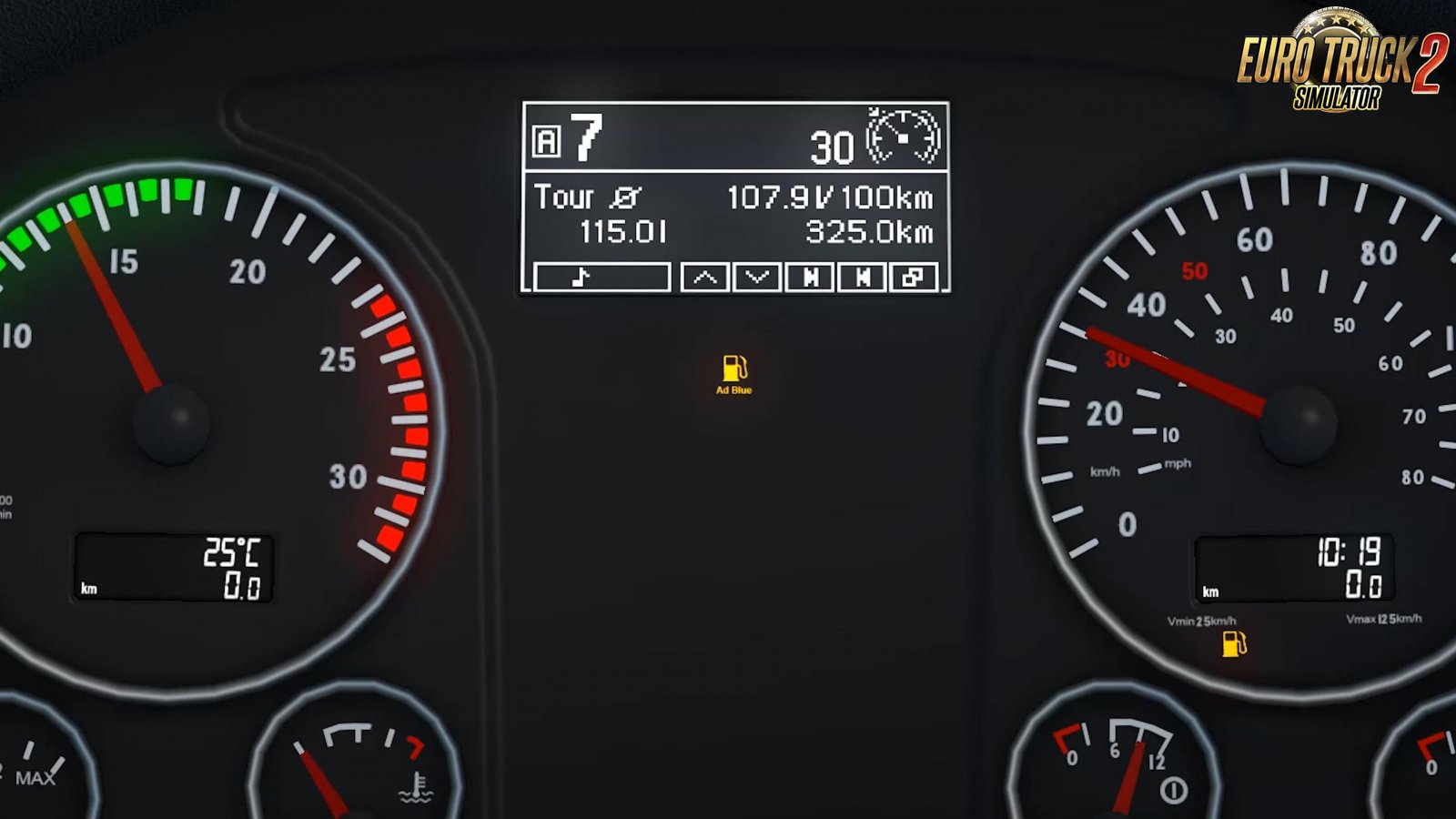 Man TGX Euro6 realistic dashboard computer for Ets2