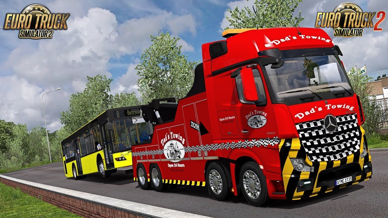 Mercedes Actros MP IV Crane Truck + Trailers (1.34.x) - Euro Truck Simulator 2