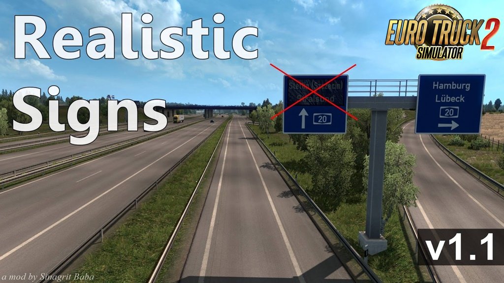 Realistic Signs v1.1 for Ets2