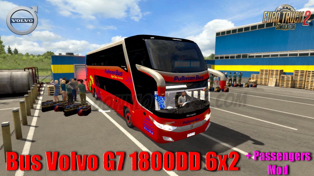 Bus Volvo G7 1800DD 6x2 + Passengers Mod v1.0 (1.35.x)