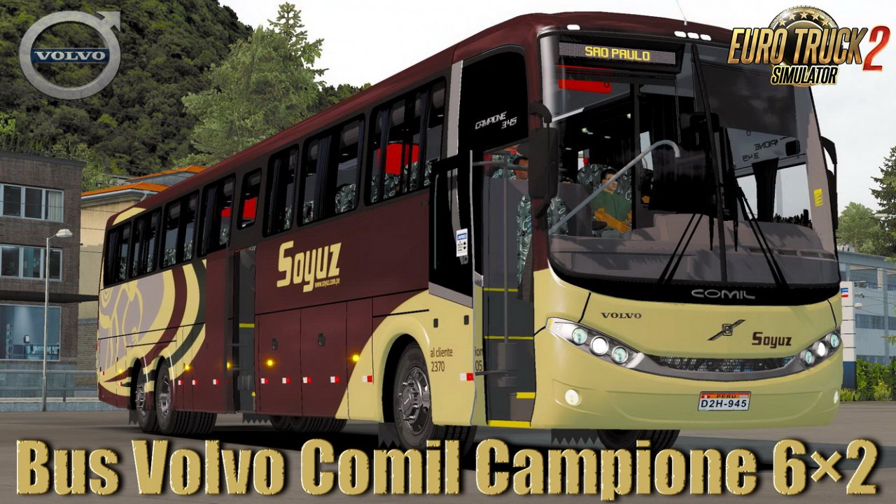 Bus Volvo Comil Campione 6×2 + Interior v1.0 (1.35.x)