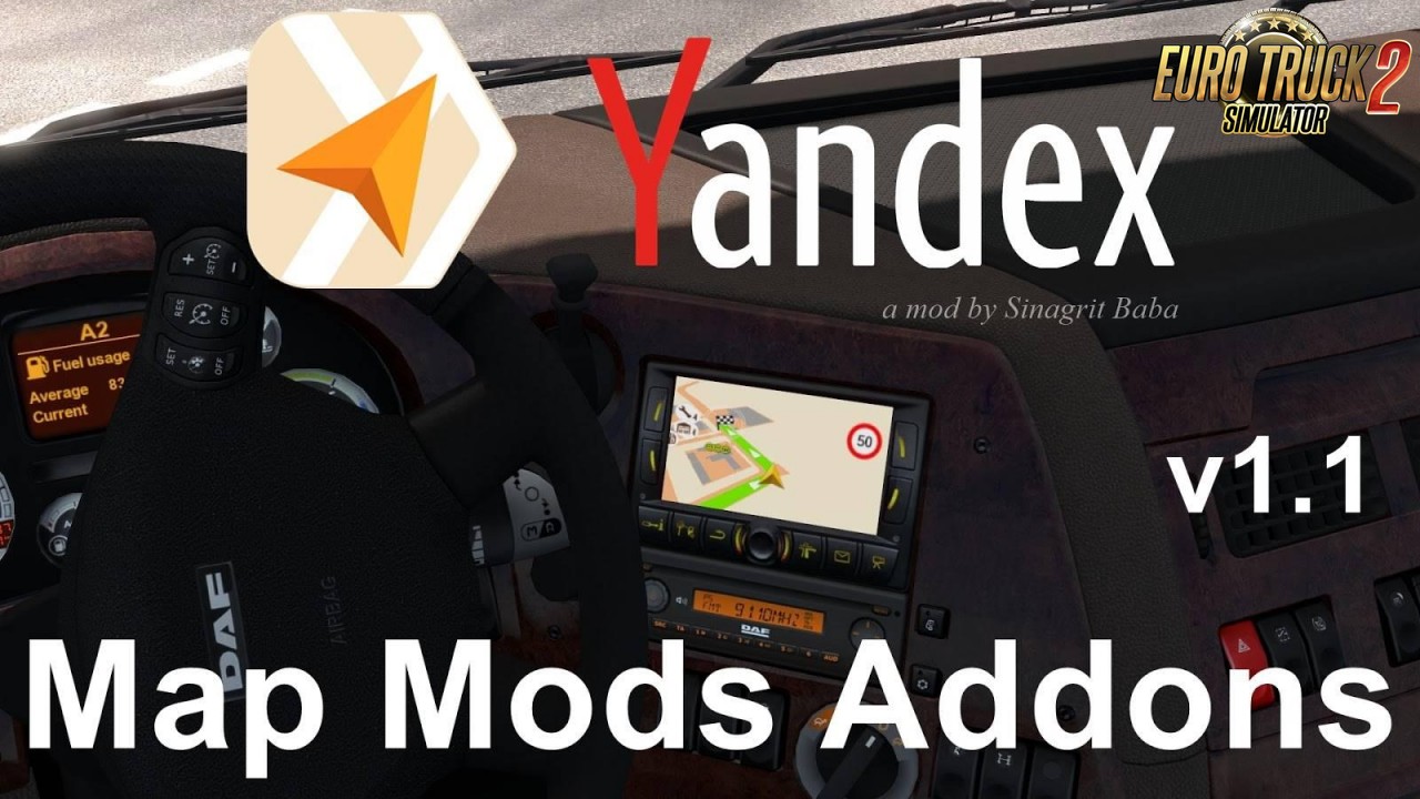 Yandex Navigator Normal & Night Map Mods Addons v1.1 for Ets2