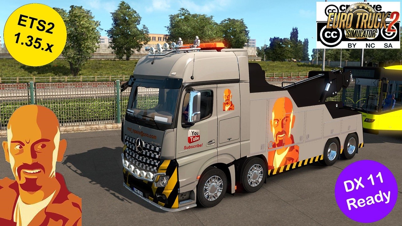 MB Actros MPIV Crane Truck Custom Skin-No Actros Tuning Pack